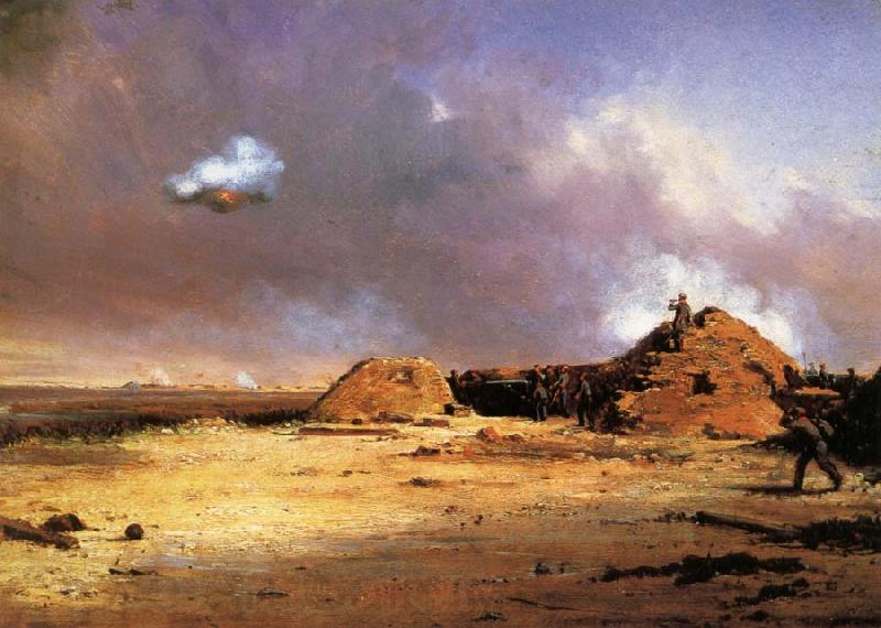 Conrad Wise Chapman Battery Simkins,Charleston,Feb 25.1864 Spain oil painting art